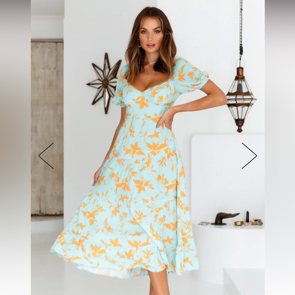 Hello Molly EVERYTHING I DREAMED OF MIDI DRESS TURQUOISE - sold out online - Picture 4 of 7